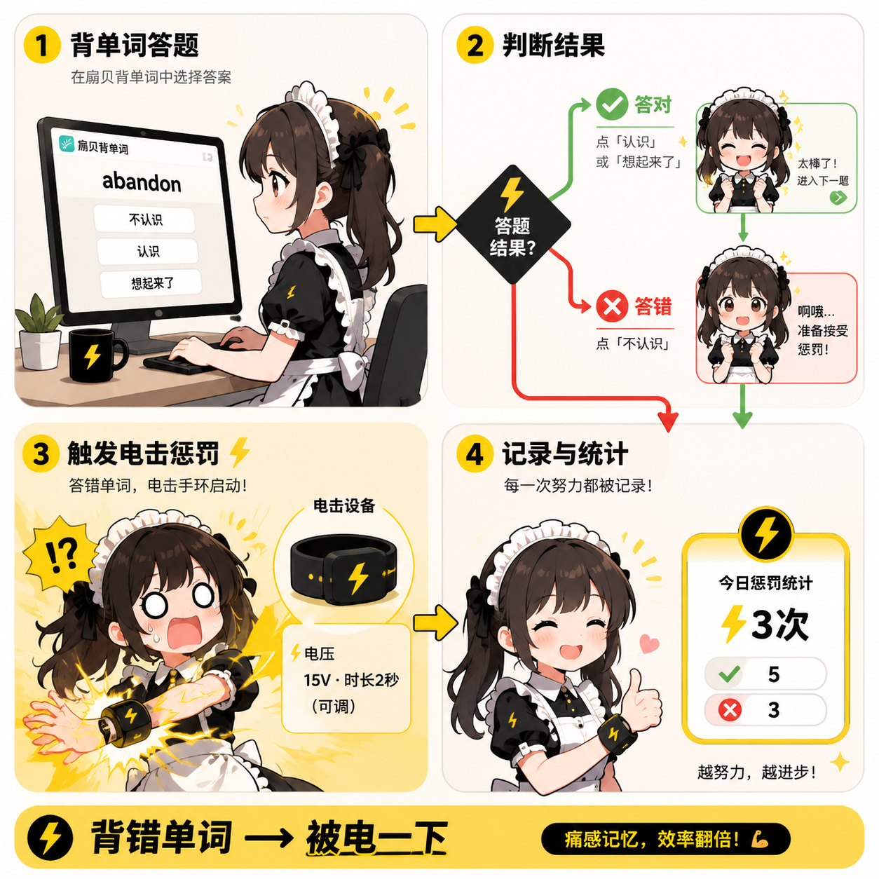扇贝单词电击流程一览